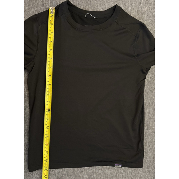 Patagonia Capilene Base Layer Long Sleeve Crew Neck Shirt Black Girl Size L/12 - Picture 5 of 5